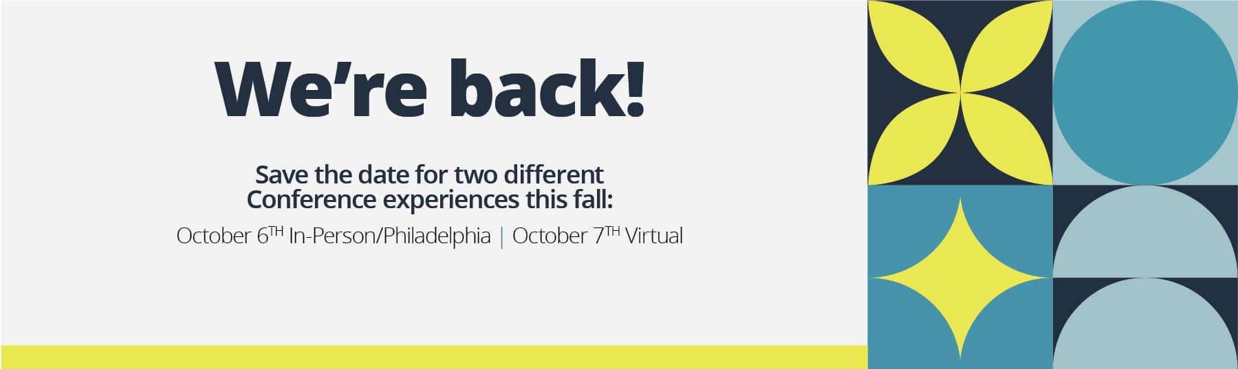 We're back! Join us in person October 6 and online October 7.