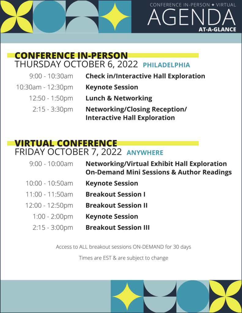Conference in-person and virtual Agenda at a Glance
