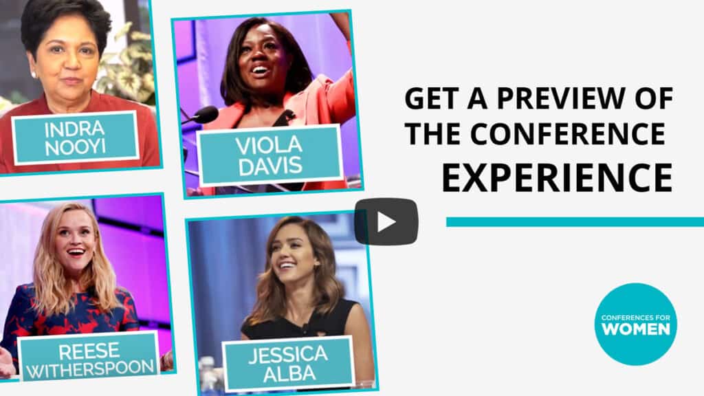 Conference for Women preview featuring Indra Nooyi, Viola Davis, Reese Witherspoon, and Jessica Alba